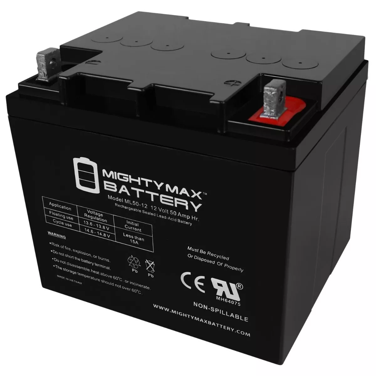 12 V 50 AH Sealed Lead Acid (Pair)