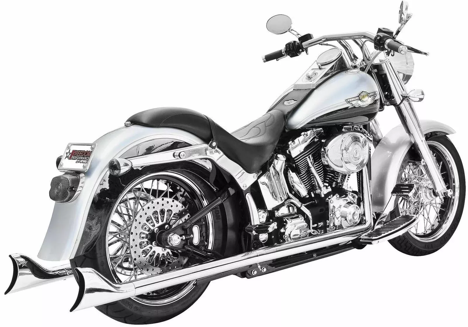36" Freedom Performance Sharktail True Dual Exhaust For Harley-Davidson Softail