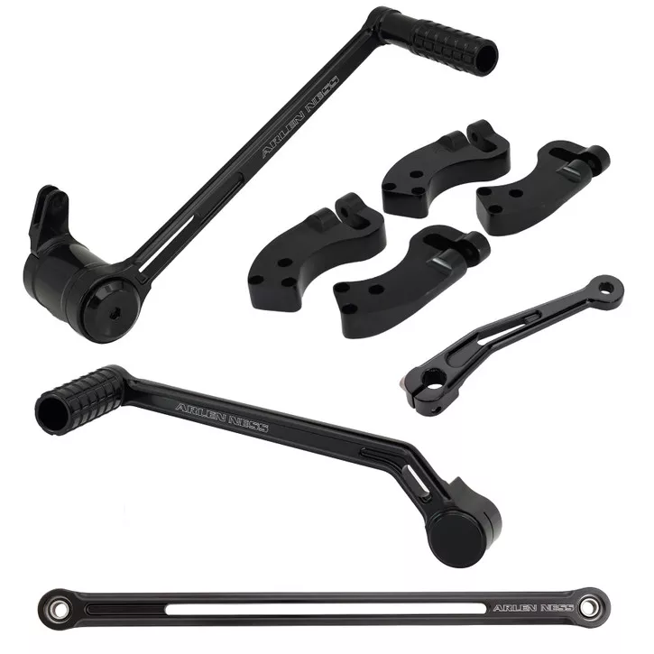 Arlen Ness +3" Extended Foot Control Kit Black