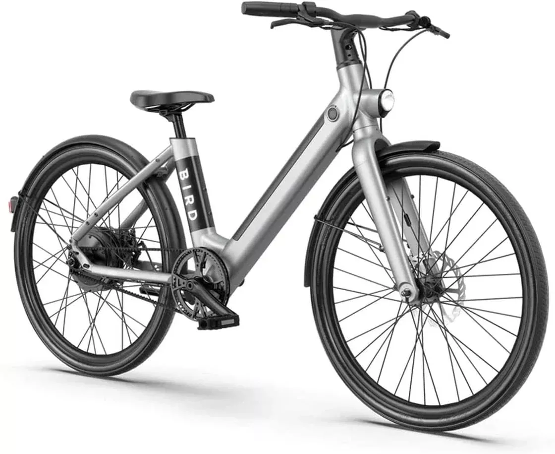 Bird-V-Frame eBike 500Watt Motor 50mi Max Range 20mph Max Speed Embedded Dash Display-Gravity Gray