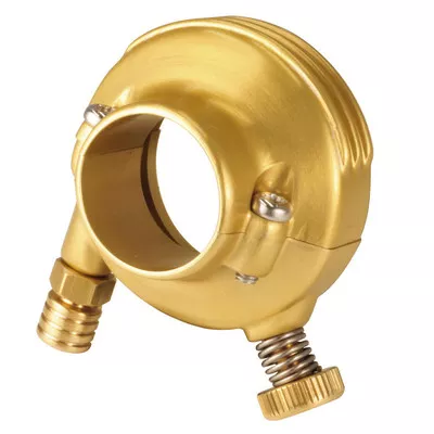 "Brass" Old School Throttle Housing for 1" Harley Handlebars & Custom Applications with A Single 1/4"-20 Threaded Throttle Cable - "Brass" with Brass Hardware