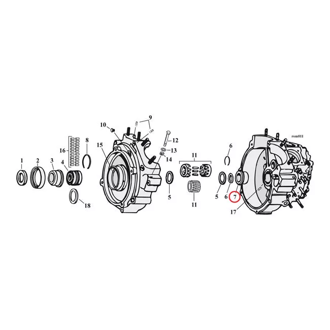 Bushing Crankcase, Pinion Shaft. For Harley-Davidson