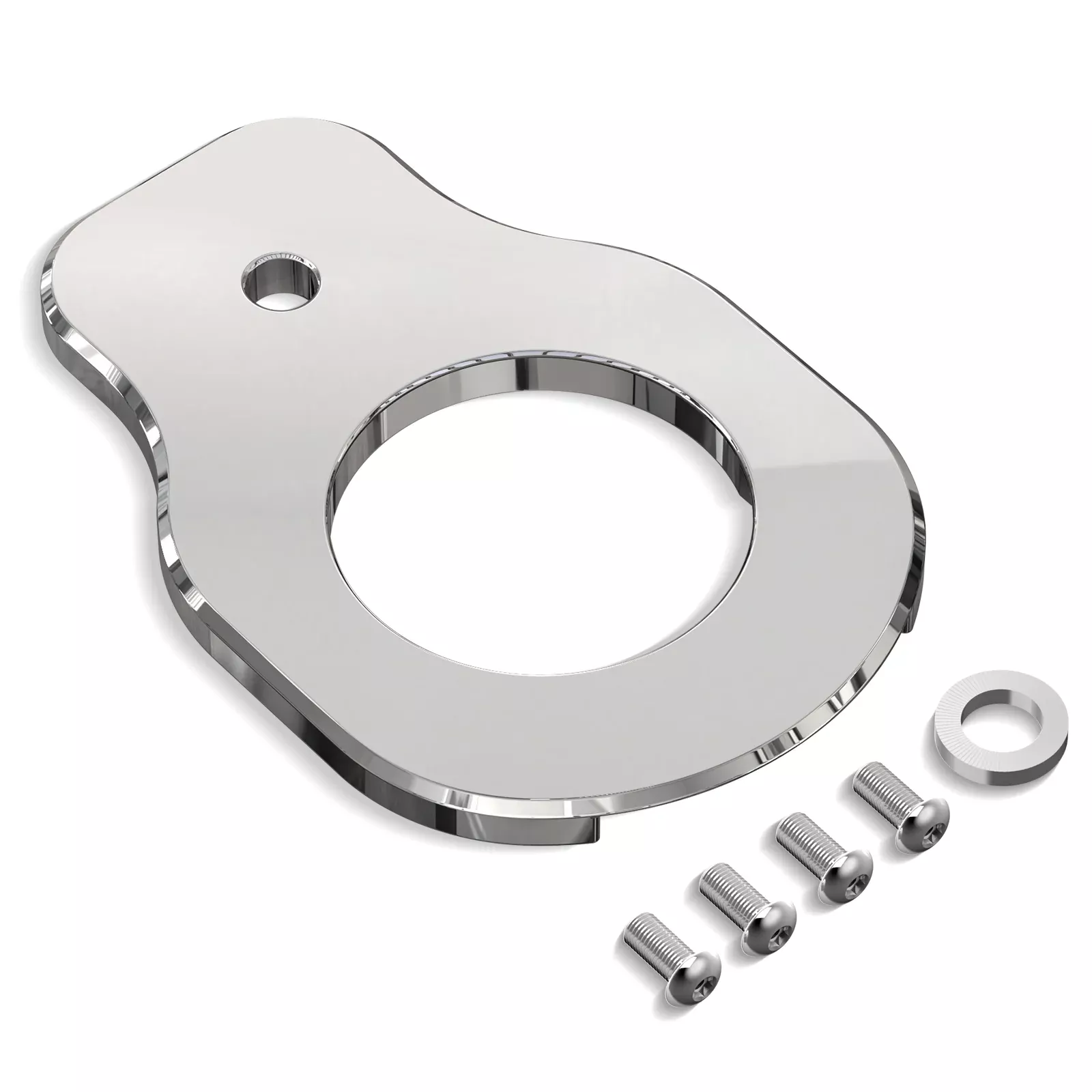 Chrome Ignition Switch Relocation Mount Bracket For Harley Road King Street Glide