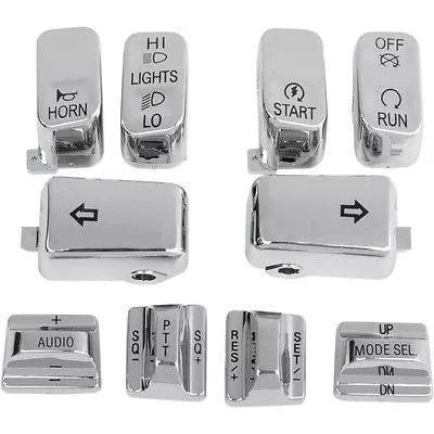 Chrome Switch Buttons for Harley-Davidson Switch Cap Kit Chrome