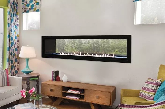 Empire 60" Boulevard VFLB60SP90 Contemporary Linear SEE-THROUGH Vent-Free Fireplace