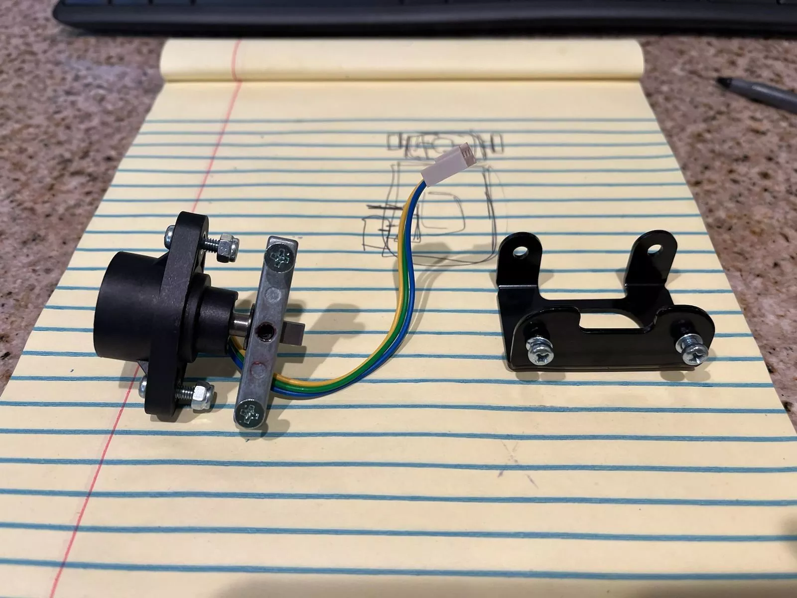 EV Rider Transport Plus (S19+) Round Throttle Pot Assembly w/ Bracket & Hardware