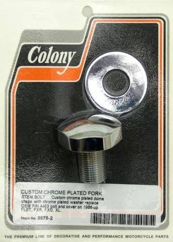 Fork Triple Tree Stem Nut Domed Chrome For Harley-Davidson