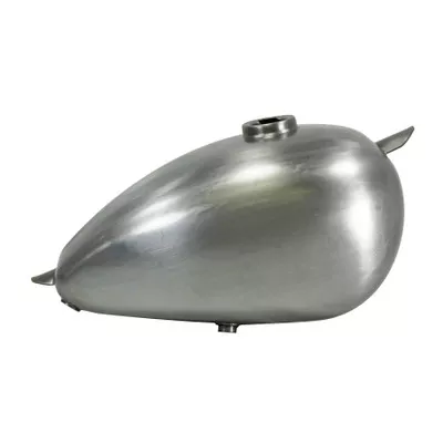 “Frisco Peanut” Style Gas Tank with High Tunnel and Cam Or Bayonet Gas Cap Bung - Steel, 1.8 Gallon