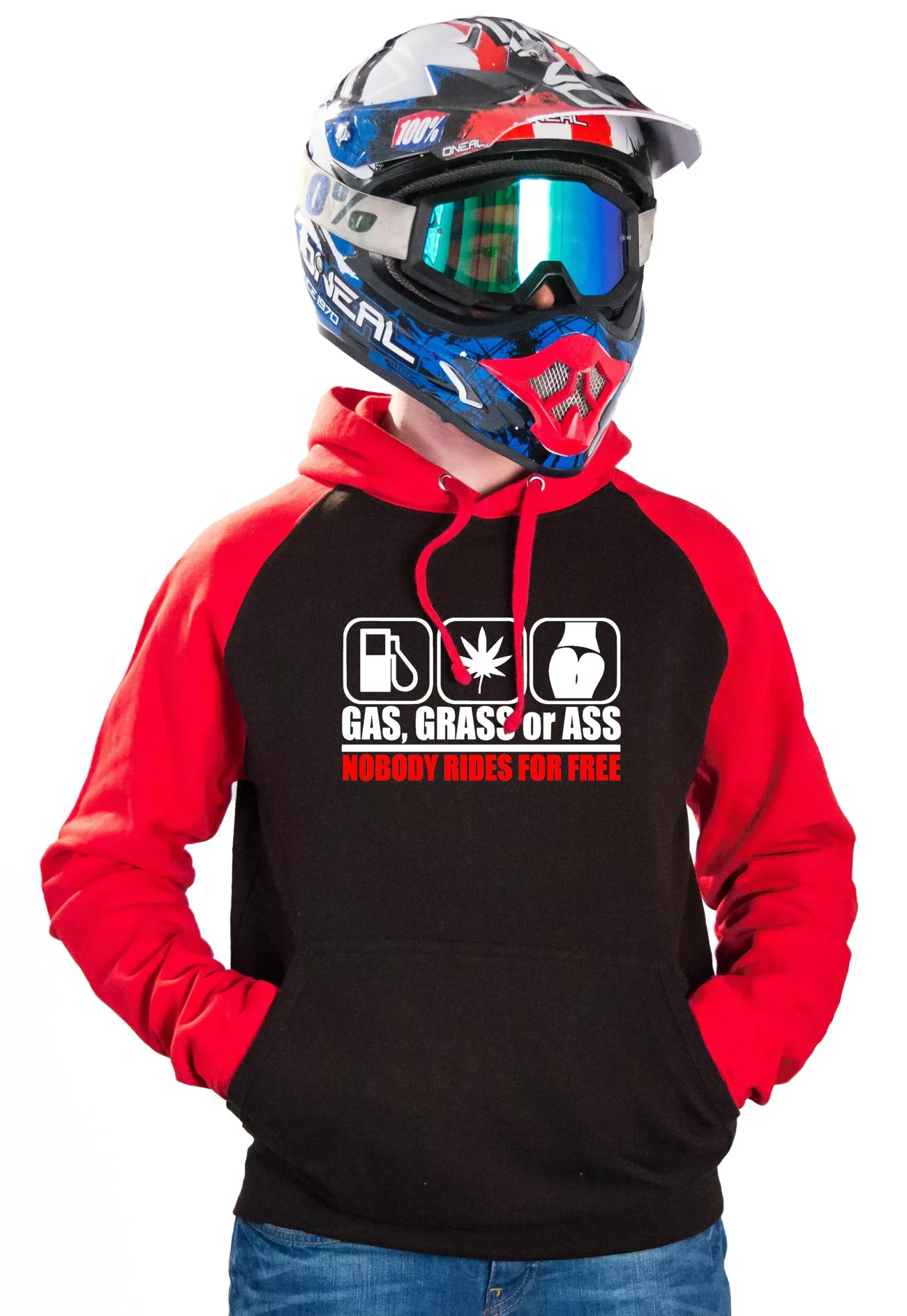 GAS GRASS OR ASS - BLACK FIRE HOODIES