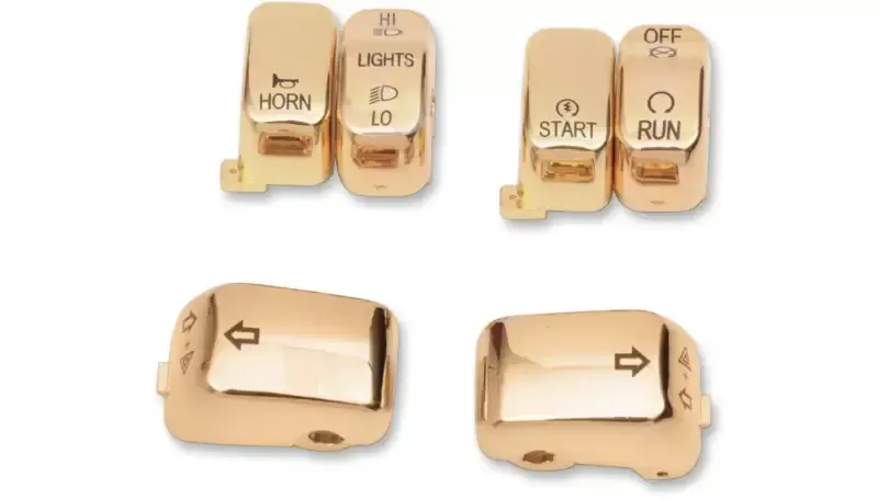 Gold Plated Switch Caps – Fits all 1996-2013 HD models