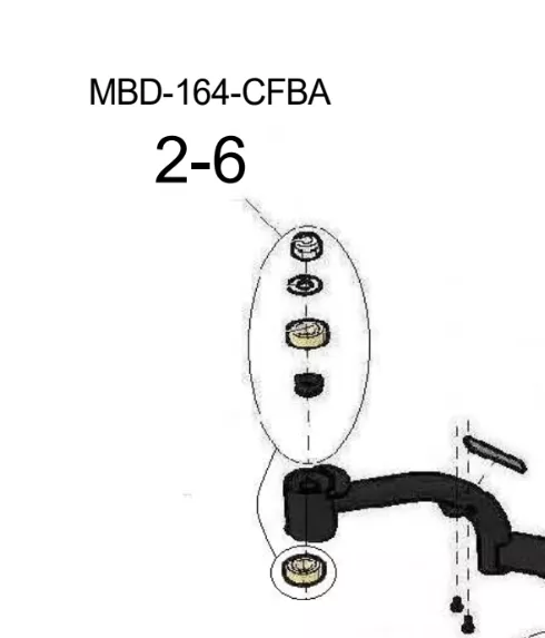 Golden BuzzAbout (GP164) Caster Fork Bearing Assembly
