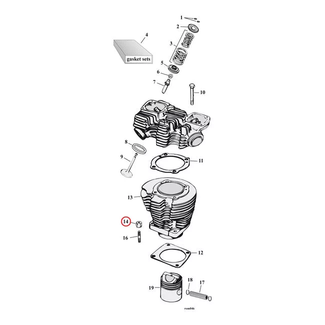 GW Cyl Base Nut Kit, Acorn For Harley-Davidson