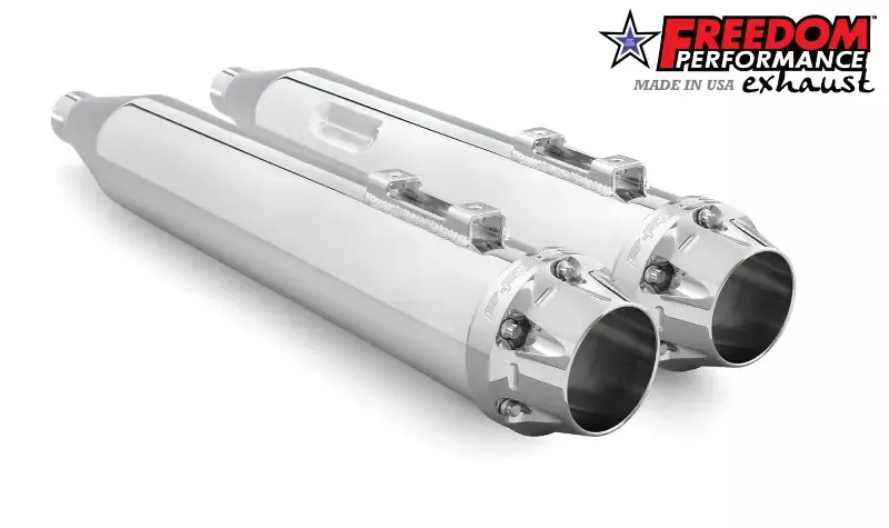 HARLEY FREE WHEELER 4″ SLIP-ONS WITH 4.5″ END-CAP Bundle