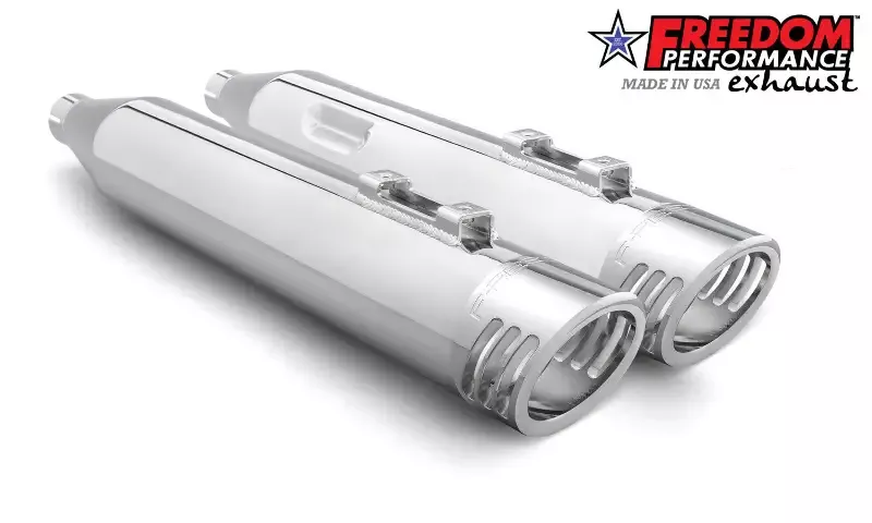 HARLEY FREE WHEELER SHARKTAIL & RACING 4″ SLIP-ONS Bundle