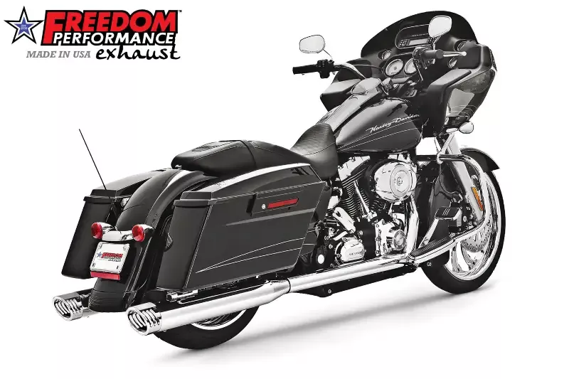 HARLEY TOURING 4″ 5 STEPPED RACING COMPLETE TRUE DUAL SYSTEM 1995-2016