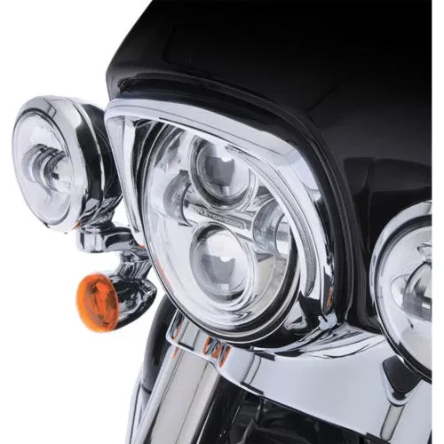 Headlight Visor For Harley-Davidson Touring '14-Up Chrome Headlight Bezel Fang
