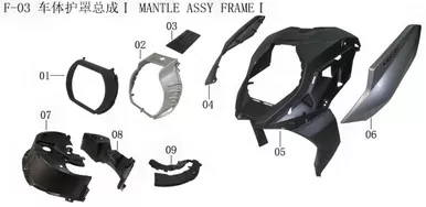 LIFAN KPV 150 Front Cowl Ornament, Right Side