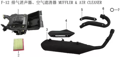 Lifan X-Pect 200 Exhaust Pipe Combination