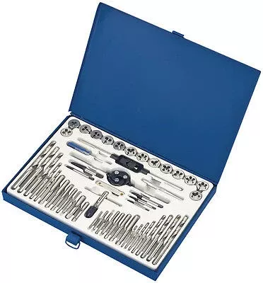Metric and Inch Threading Set with Drill Bits, 52 Pieces