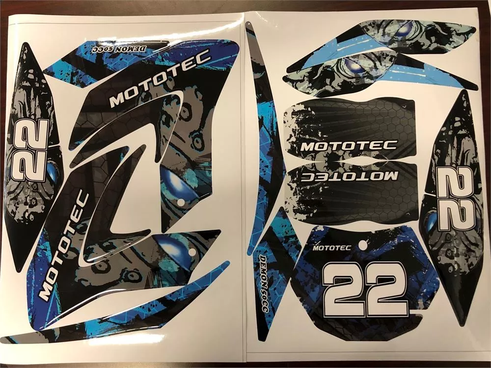 MotoTec Replacement Decal/Sticker Kit for Demon Dirt Bike