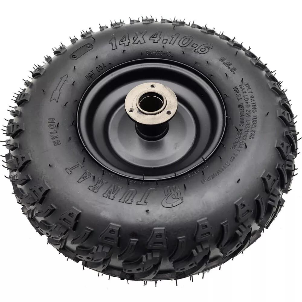 MotoTec Replacement FRONT LEFT FULL WHEEL 14x4.10-6 for E-Bully 36V Electric ATV