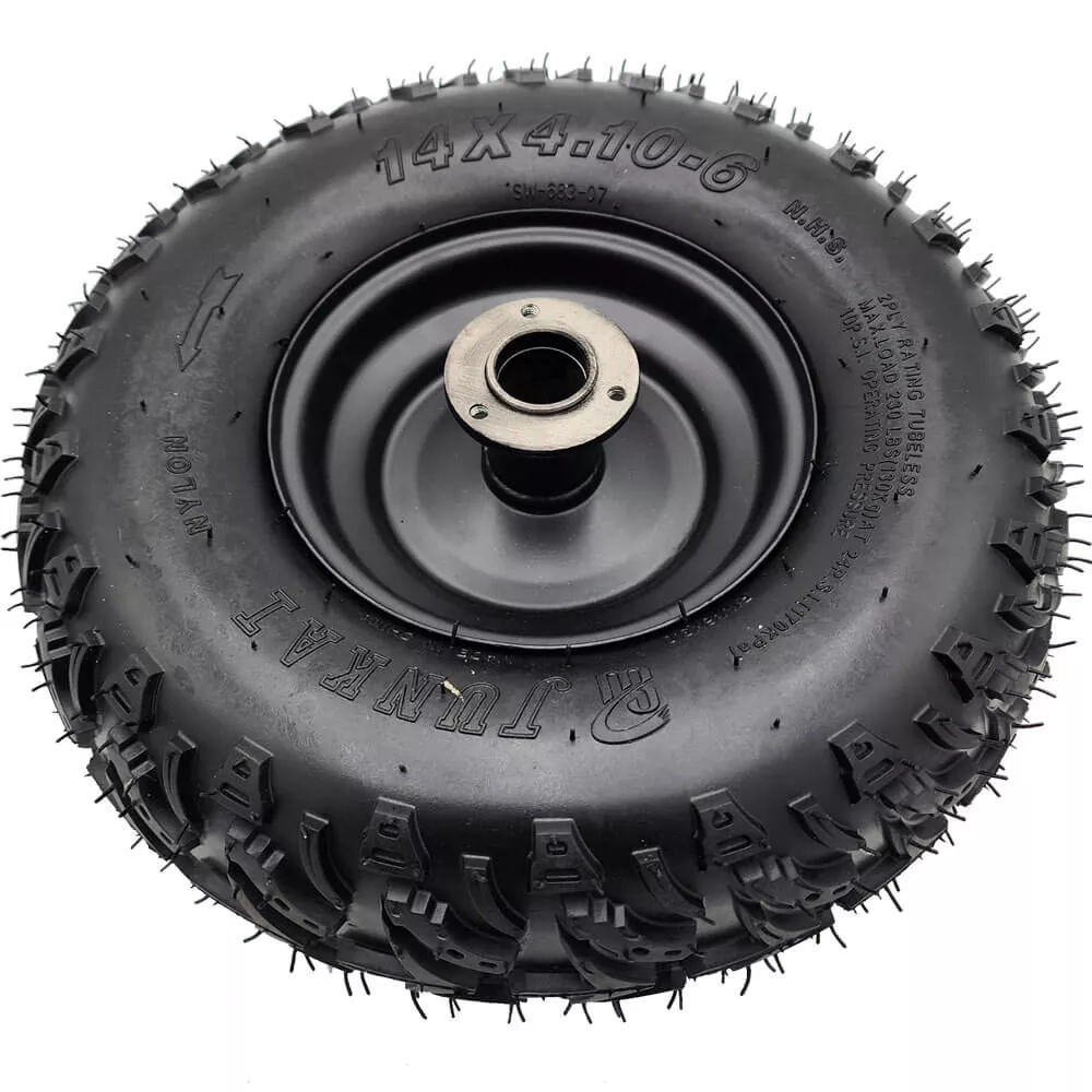 MotoTec Replacement FRONT RIGHT FULL WHEEL 14x4.10-6 for E-Bully 36V Electric ATV
