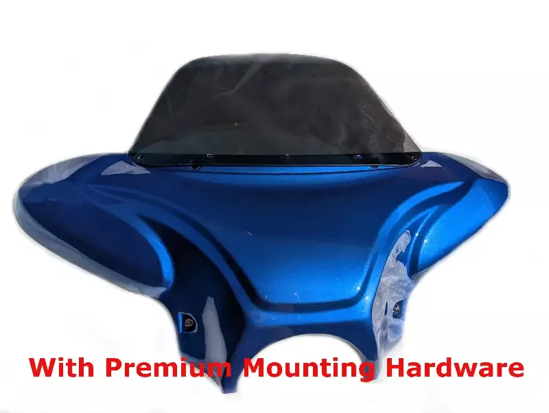 Mutazu 34″ Universal Blue Cruiser Front Batwing Fairing with Tinted Windshield
