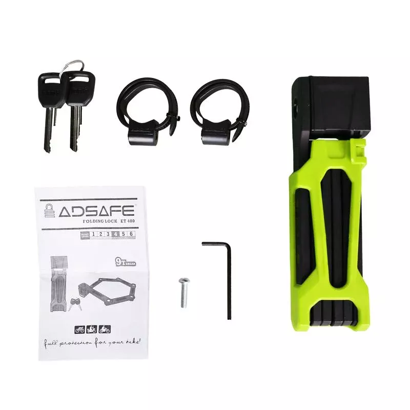 Nakto Replacement Adsafe Durable Foldable Bicycle Lock for Electric Bikes