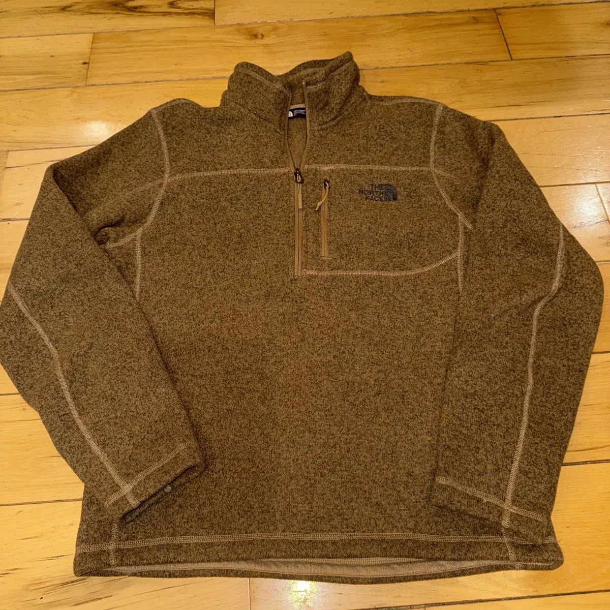 The North Face Sweater Men SmallSize S Brown Quarter Zip Pullover