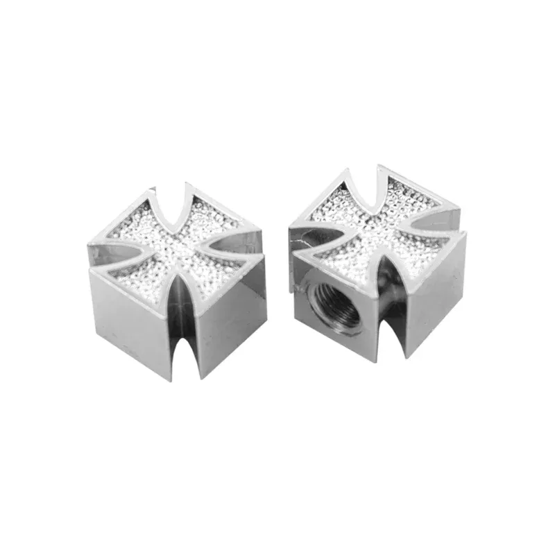 Pair of Chrome Malta Cross Valve Caps