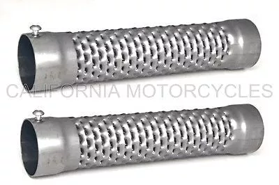 Pair of Universal Exhaust Mufflers 5cm x 25cm 2" x 10"