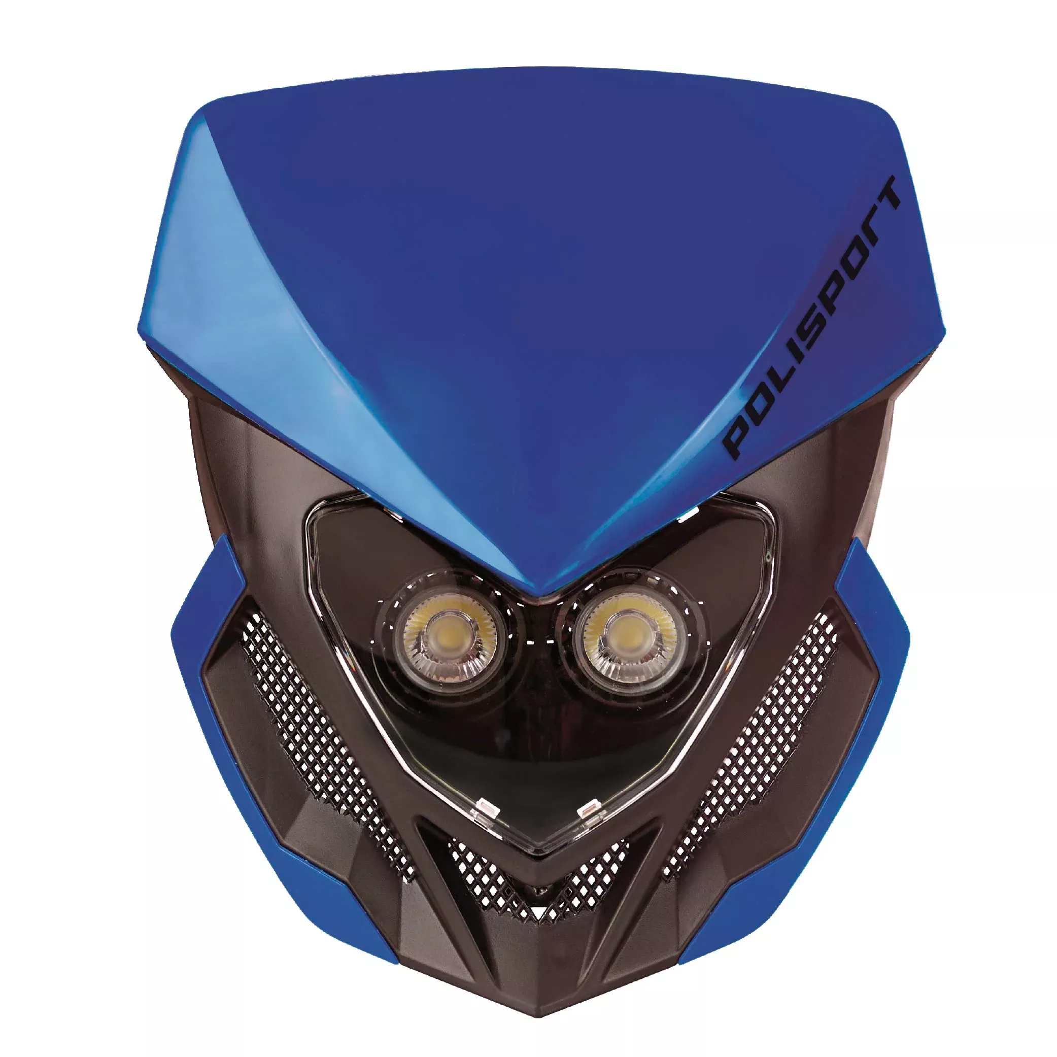 Polisport Lookos EVO Standard LED Headlight Kit- Battery-Powered Front Light - Instant Enduro Conversion for Motocross & Cross-Country Bikes - Blue /Black