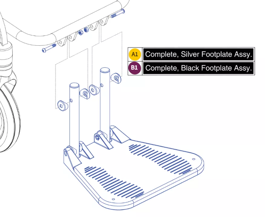 Pride Jazzy Passport Complete Footplate Assembly