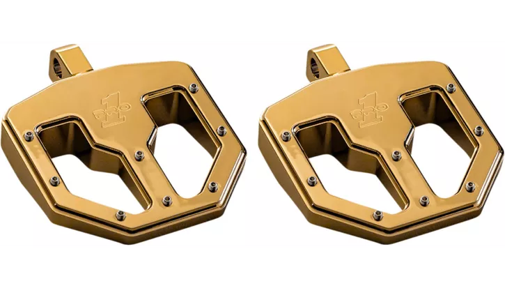 Pro One V1 Mini Passenger Floorboards Gold Plating for Harley Touring