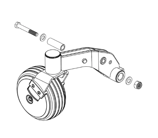 Quantum Q6 Edge 3 Rear Caster Arm Assembly