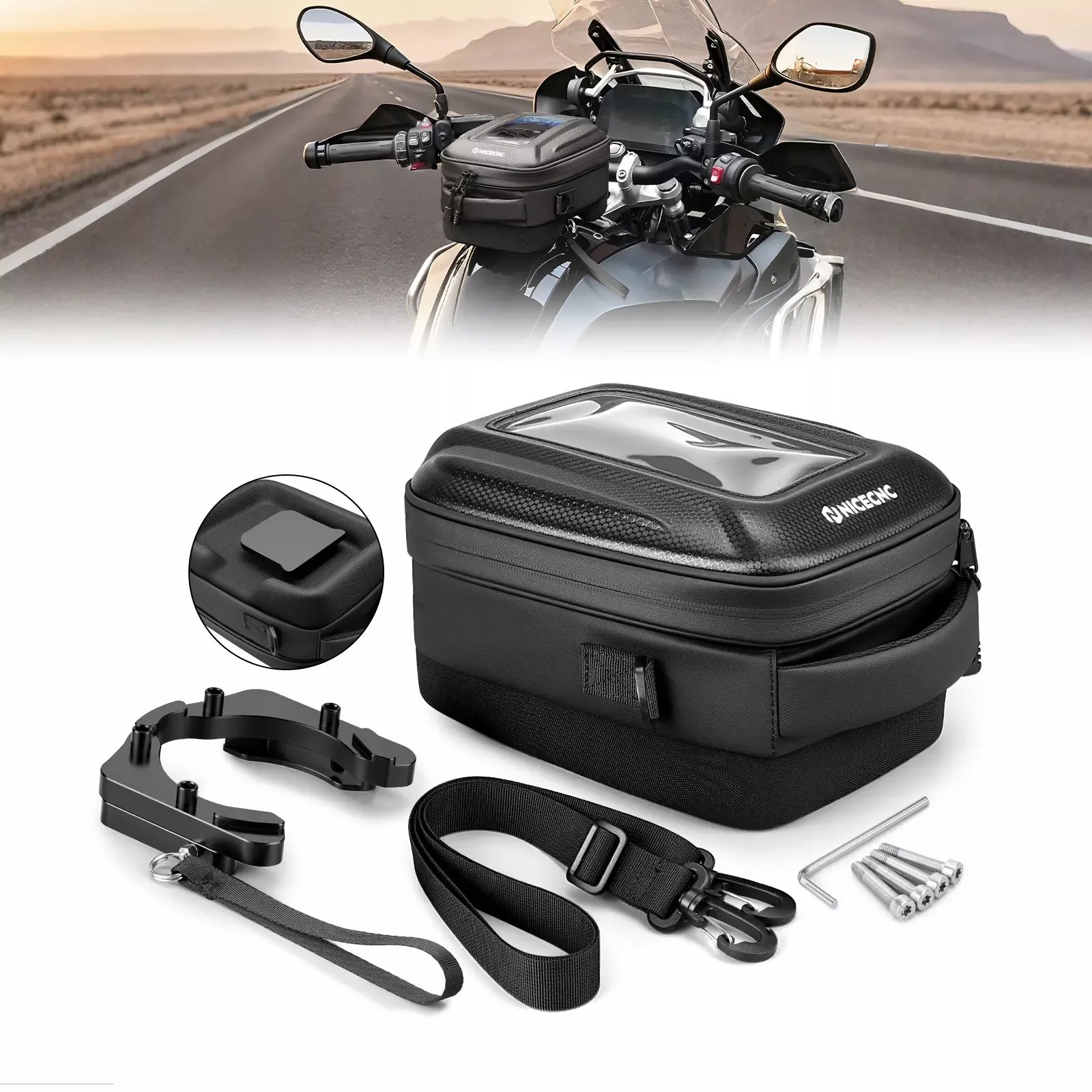 Quick-Release Motorcycle Tank Bag For BMW R 1250 GS Push-Pull Lock System Waterproof