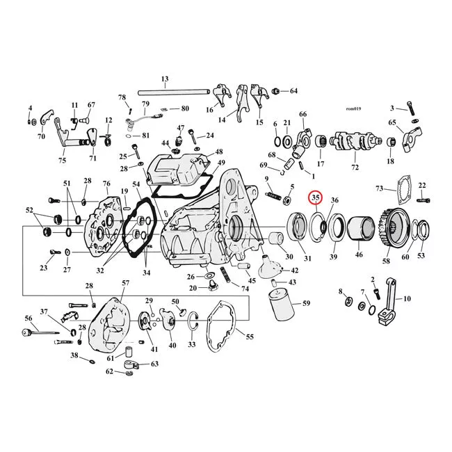 Retaining Ring, Manish. Bearing (Left) for Harley-Davidson