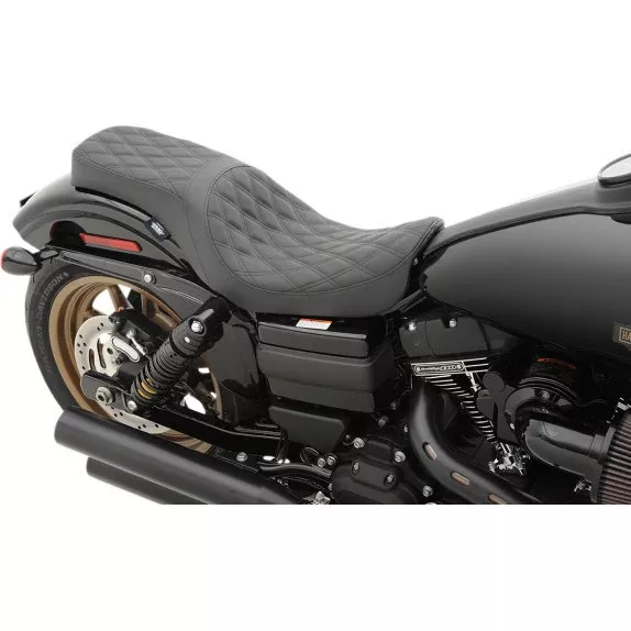 Seat For Harley-Davidson Dyna Predator 2-Up Double Diamond Stitched Seat