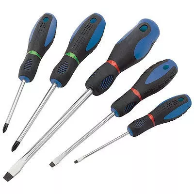 Set of 5 Professional Soft Grip Screwdrivers