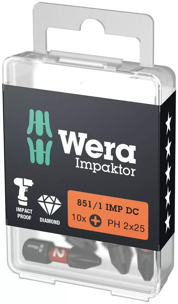 Wera Tools - 851/1 IMP DC PH DIY Impaktor PH bits