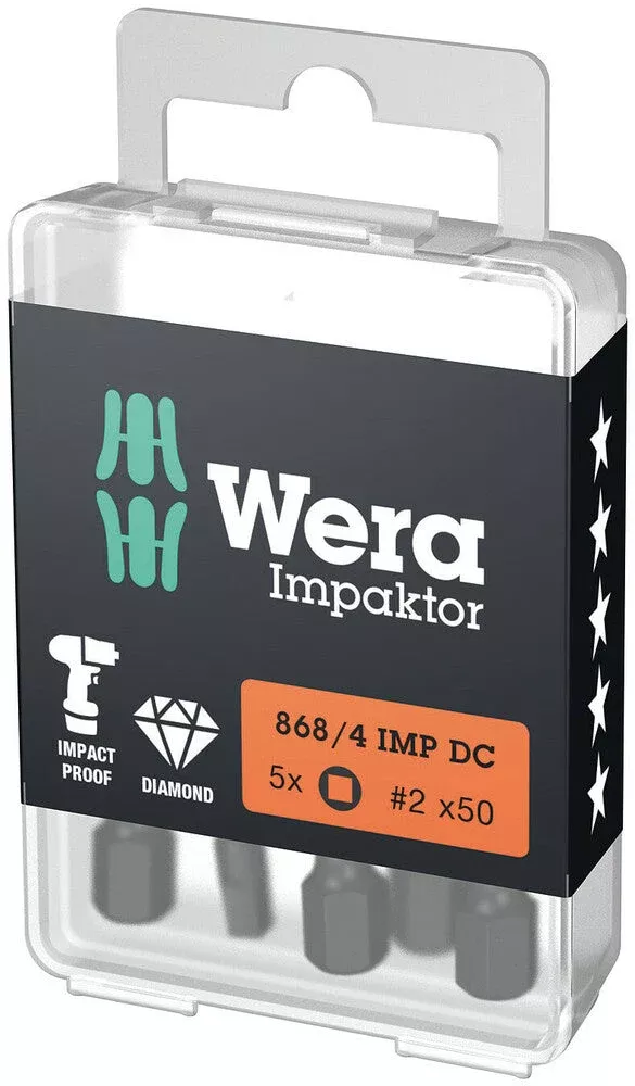 Wera Tools - 868/4 IMP DC DIY Impaktor square head socket bits
