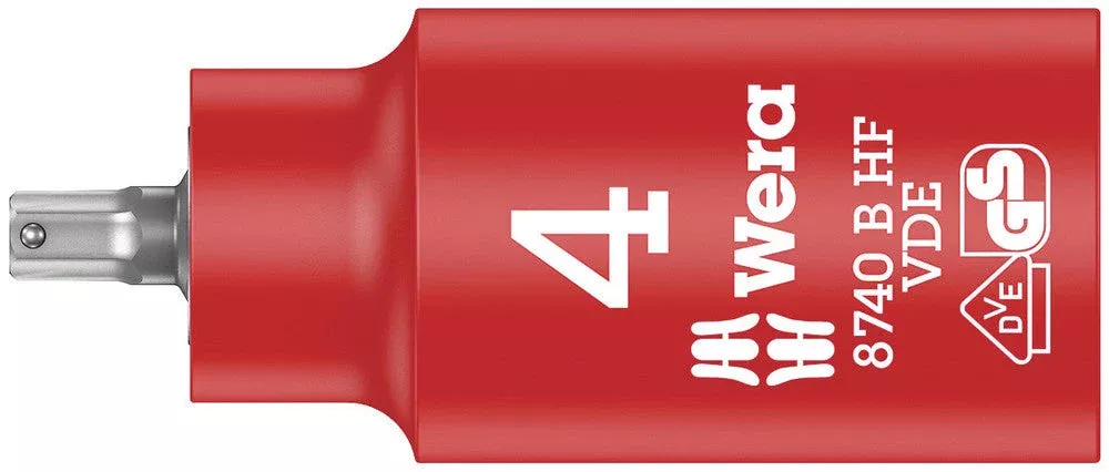 Wera Tools - 8740 B VDE HF Zyklop Hex bit socket, insulated, with holding function, 3/8" drive