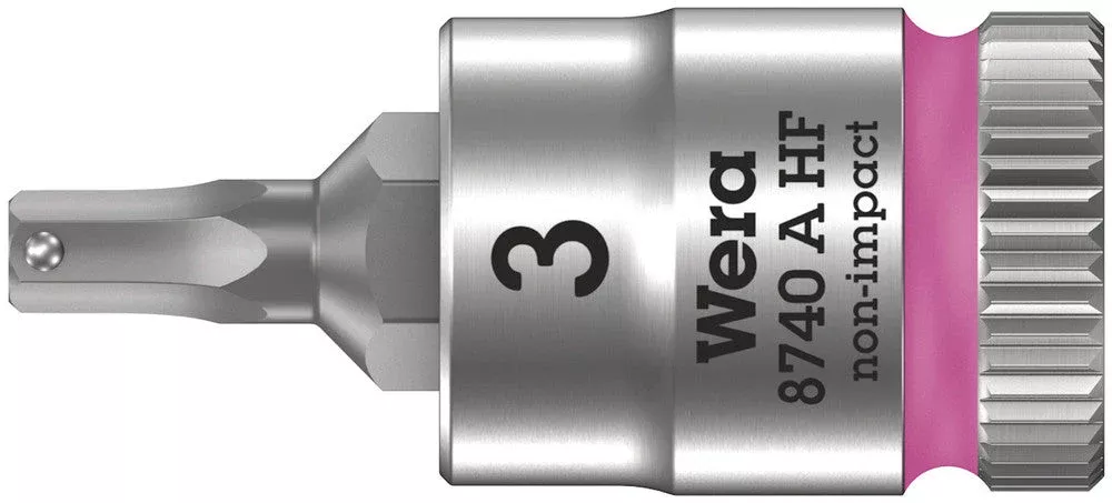 Wera Tools - 8740 A HF Zyklop bit socket with holding function, 1/4" drive